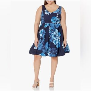 City chic hydrandea dress navy 18 W new in package